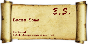Bacsa Soma névjegykártya